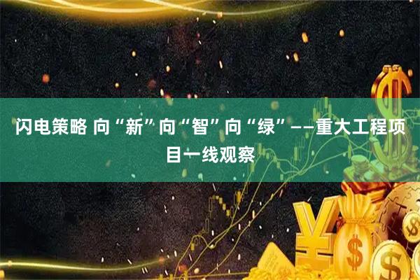 闪电策略 向“新”向“智”向“绿”——重大工程项目一线观察